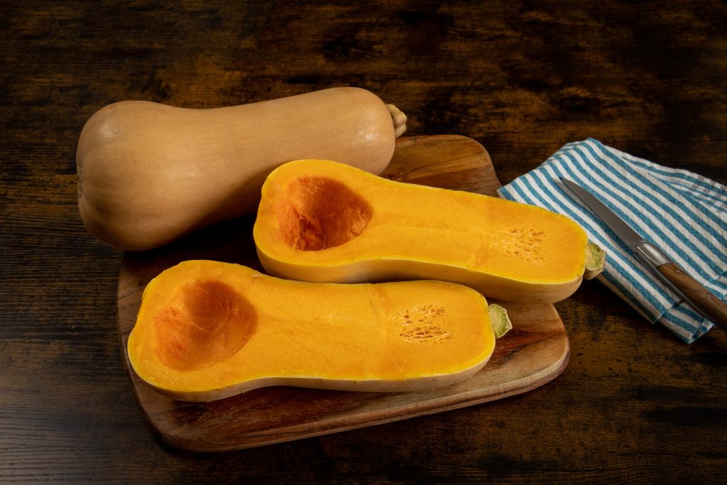 courge butternut coupée