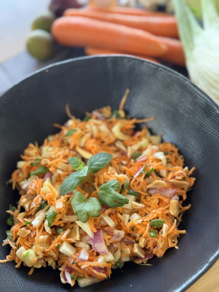 salade de carottes avec des carottes et du fenouil